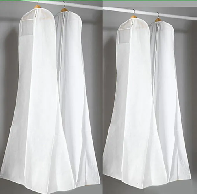 Surper Big 180 cm abito da sposa abito borse sacchetto di polvere bianco di alta qualità lunga copertura indumenti coperture antipolvere da viaggio