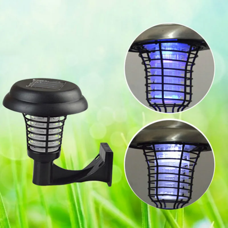 Solar Power Mosquito Killer Wall Mounted UV LED Bug Zapper Insect