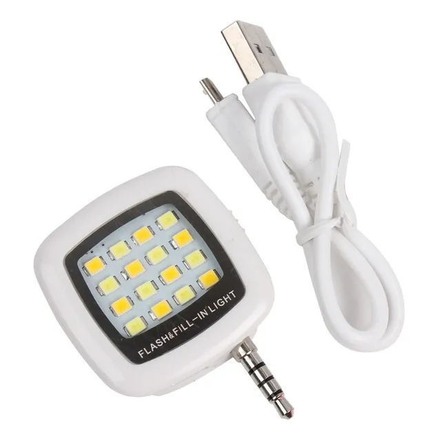 Mini Smartphone Portable LED Flash lumière de remplissage 16 LED s pour iPhone IOS Android téléphone Portable caméra Selfie lumière de remplissage 16 LED s