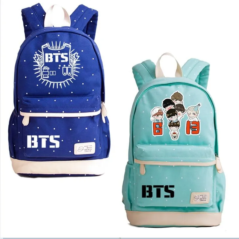 BTS Backpack Bangtan Boys Canvas School Bag For Teenagers High Quality Laptop Bags Boys Girls Travel Bags Bolsas Feminina