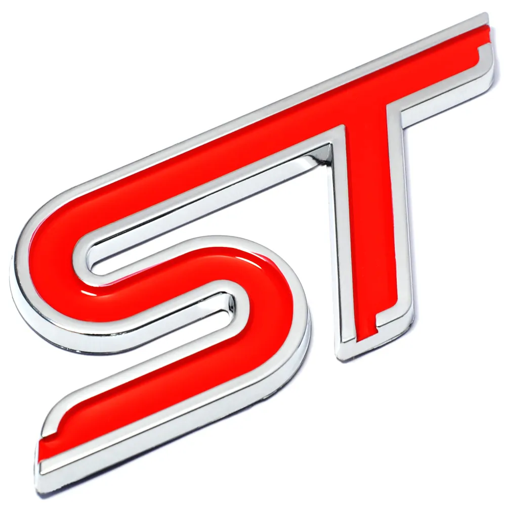 ABS Plastic Emblem ST Label 3D ST Logo Sticker Style Sport For Ford Focus Fiesta EcoSport Kuga Mondeo Everest ملحق