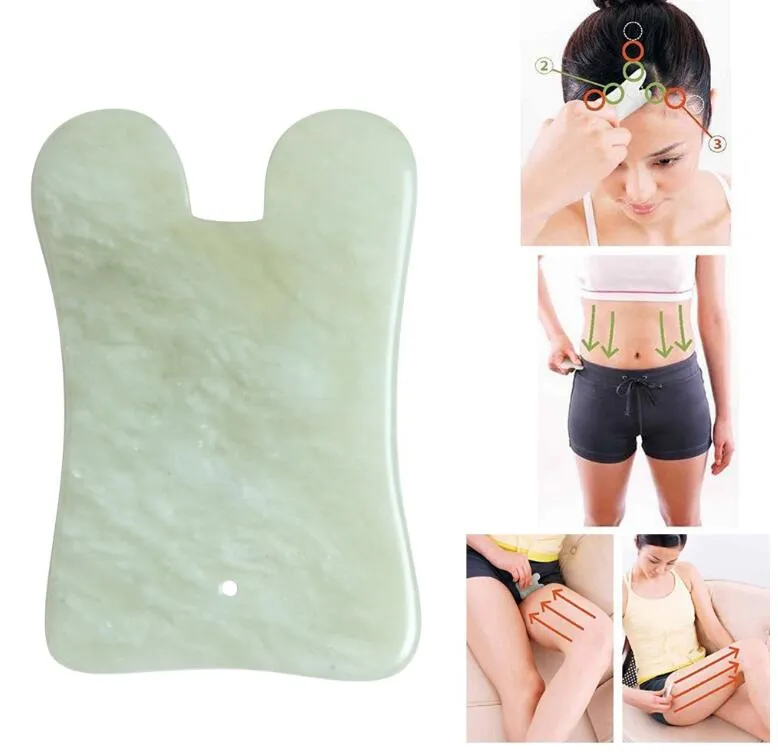 Modern Natural Jade Stone Guasha Gua Sha Board Square Shape Massage Hand Massager Relaxation Health Care Beauty Tool