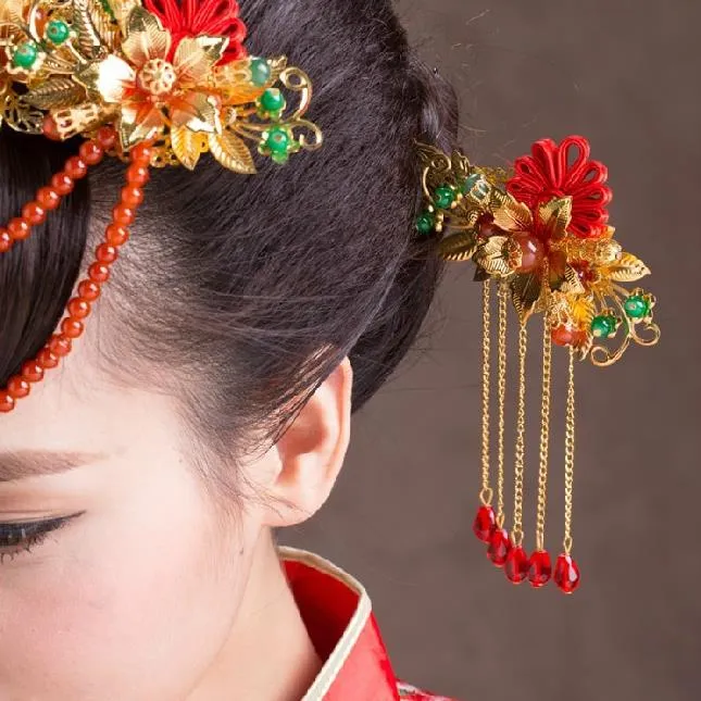 Accesorios de disfraces clásicos chinos adornos de tocado de novia Hanfu