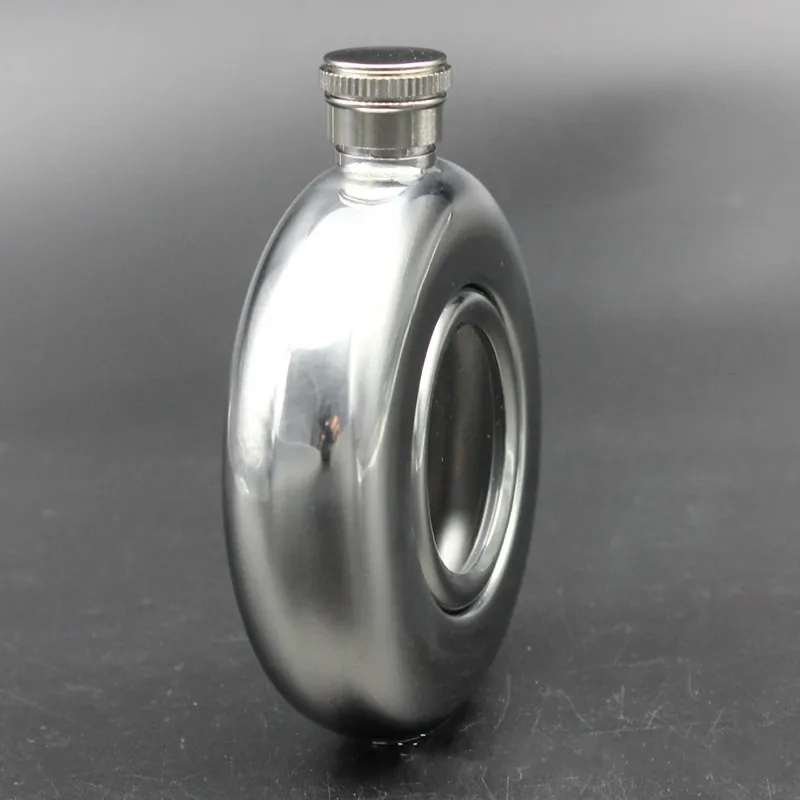 Stalen Alcoholfles, Verborgen Kolf, Draagbare Rvs Wijn Whisky Fles Elegante Lederen Hip Alcohol Fles Cotainer(XS