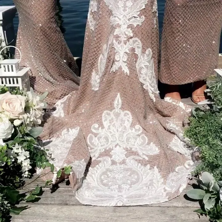 beige lace bridesmaid dress Nude Beige Corset Floral Lace Tulle Aline Wedding Dress Nude Beige main image 1