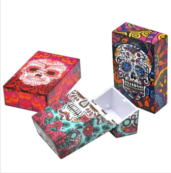 85MM20 only opens automatically plastic primary color cigarette case, ghosts print cigarette box.