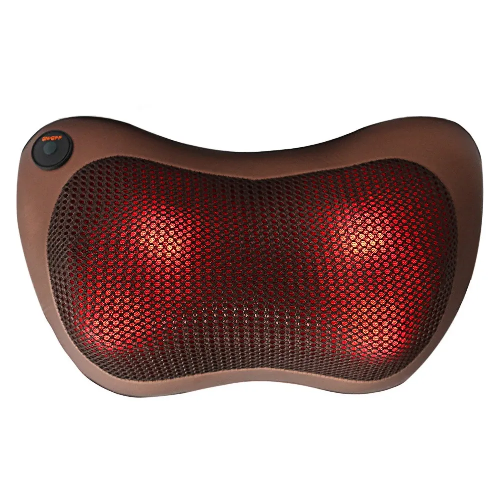 Body Massager Pillow Electric Infrared Heating Kneading Neck Shoulder Back Body Massage Pillow Car Home Dual-use Massager