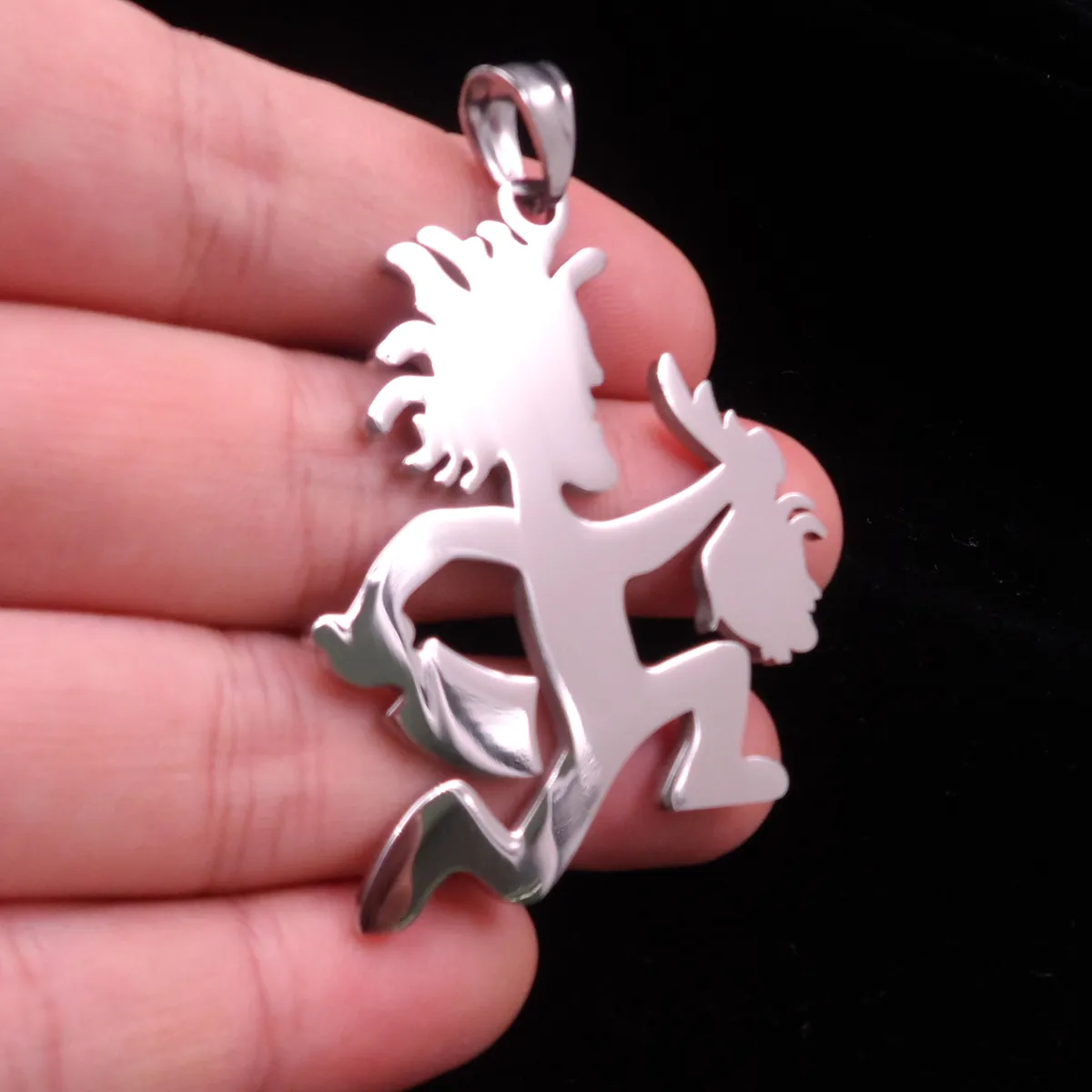 free ship Both polished Stainless Steel large GAMER hangman Hatchetman With girls head charm juggalo juggalette ICP sale price