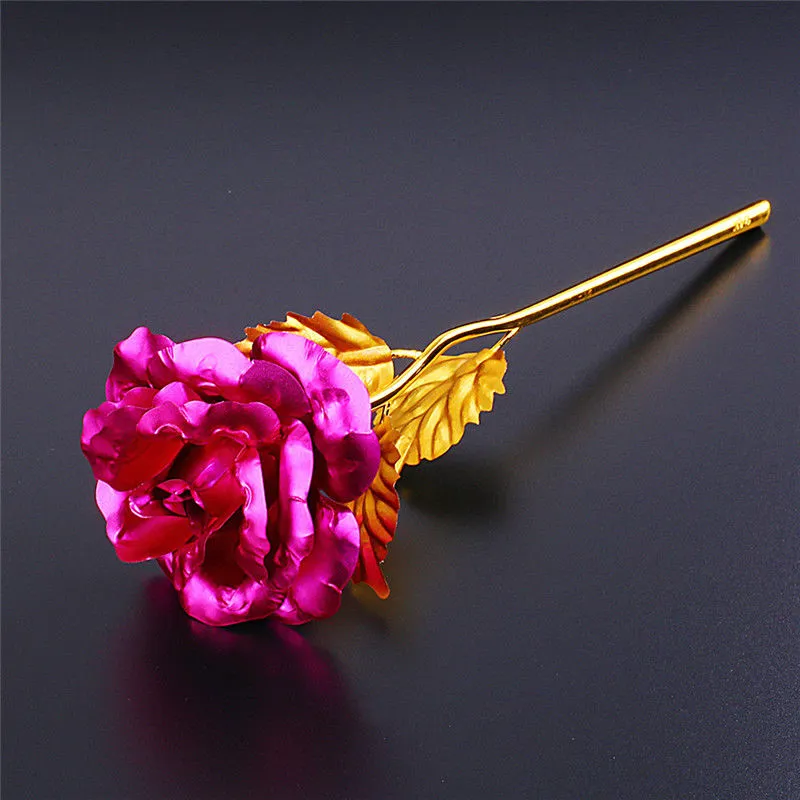 Rosa chapada en oro de 24 quilates a la moda, regalos creativos que duran para siempre, rosa para la boda del amante, Navidad, regalo del día de San Valentín, decoración del hogar, flor