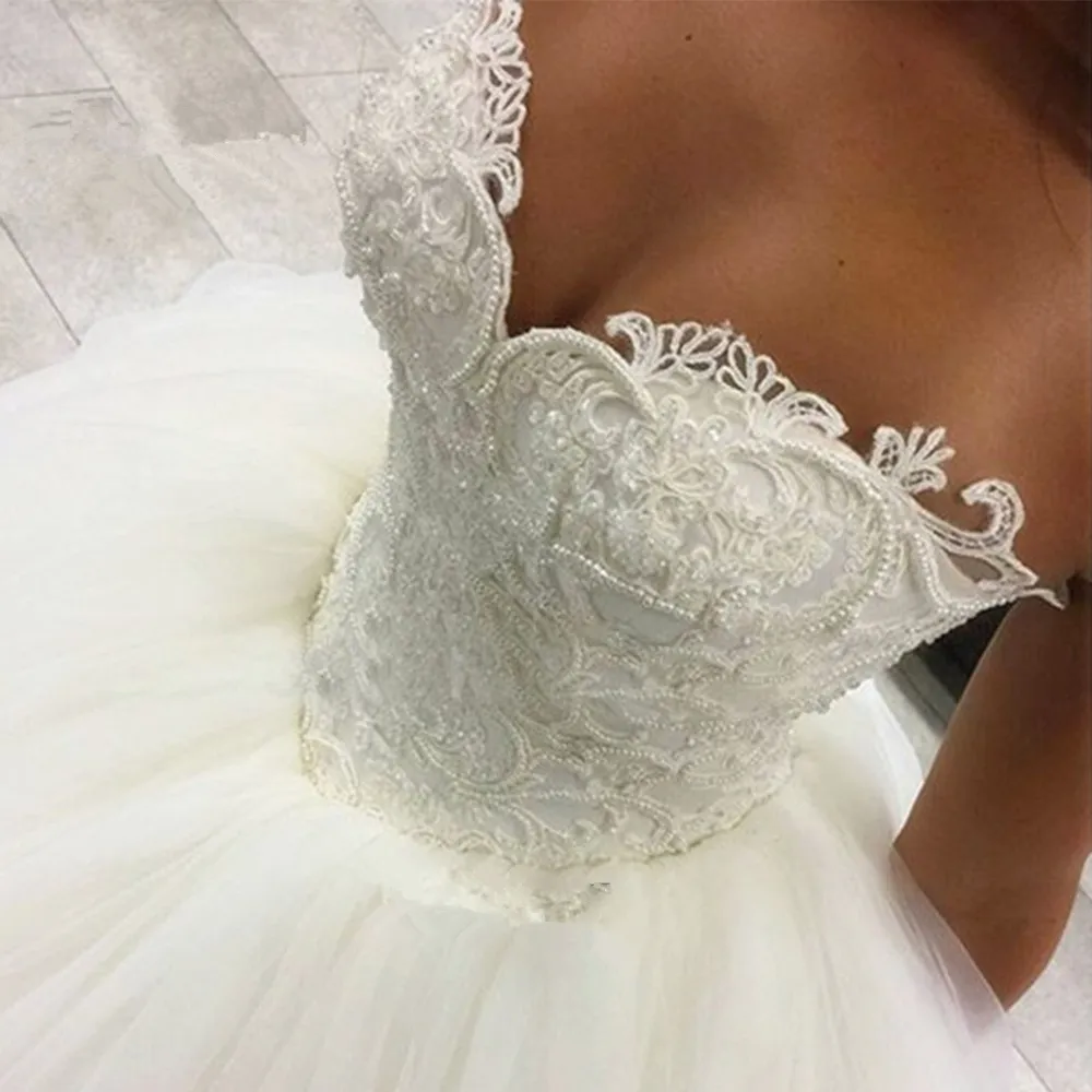 2021 Suknie ślubne Suknia Balowa z aplikacjami Zroszony Party Dress Princess Suknie Ślubne QC1074