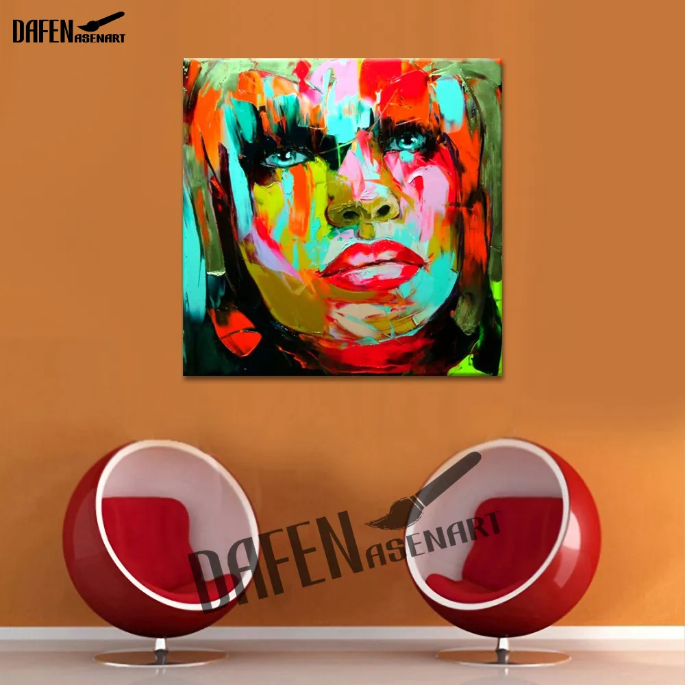 Sexy Red Lips Hand painted Oil Picture on Canvas Palette Knife Figure Woman Painting Home Living Wall Decor