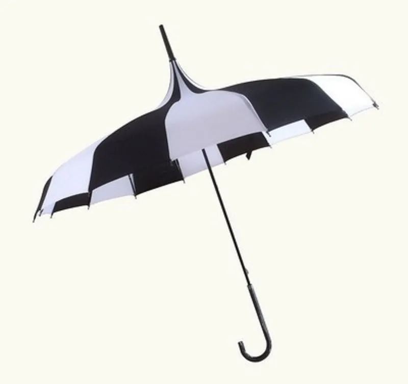 التصميم الإبداعي أبيض وأسود مخطط جولف مظلة مظلة مقبض طويل مستقيم مظلة الزفاف البارسول 8 ألوان