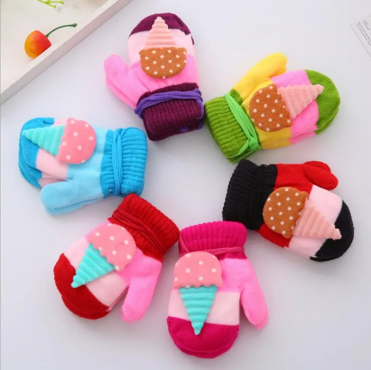 Christmas Winter child Mittens Kids Baby magic Gloves Boys Girls Knitted Mittens cute Fingerless Gloves Crochet Warm Mittens