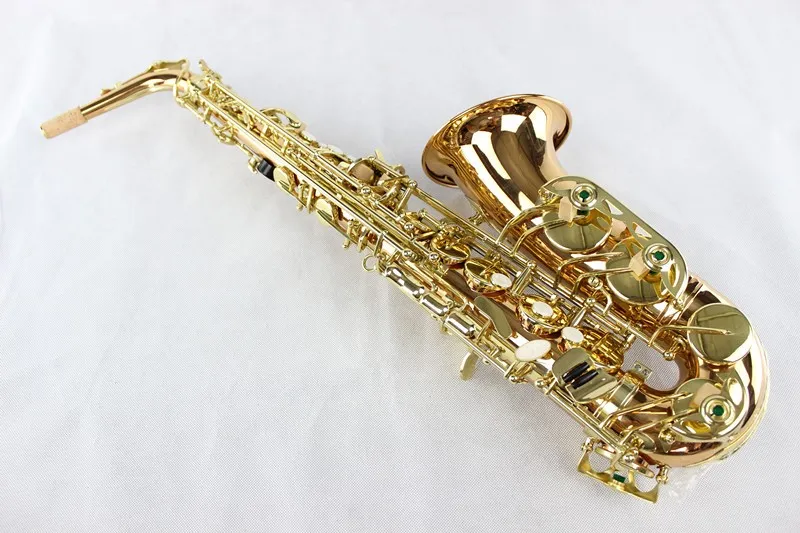 Margewate Högkvalitativ Alto Eb-fosfor brons saxofon Professionell musikinstrument Goldlack Sax Pearl-knapp med fodral