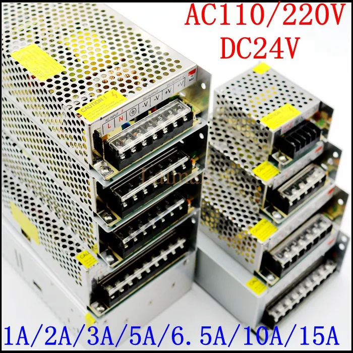 DC24V 1A 2A 3A 5A 6.5A 8.5A 10A 15A 20Aスイッチ電源アダプタートランスAC110V-240Vから24VアダプターLEDストリップライト用