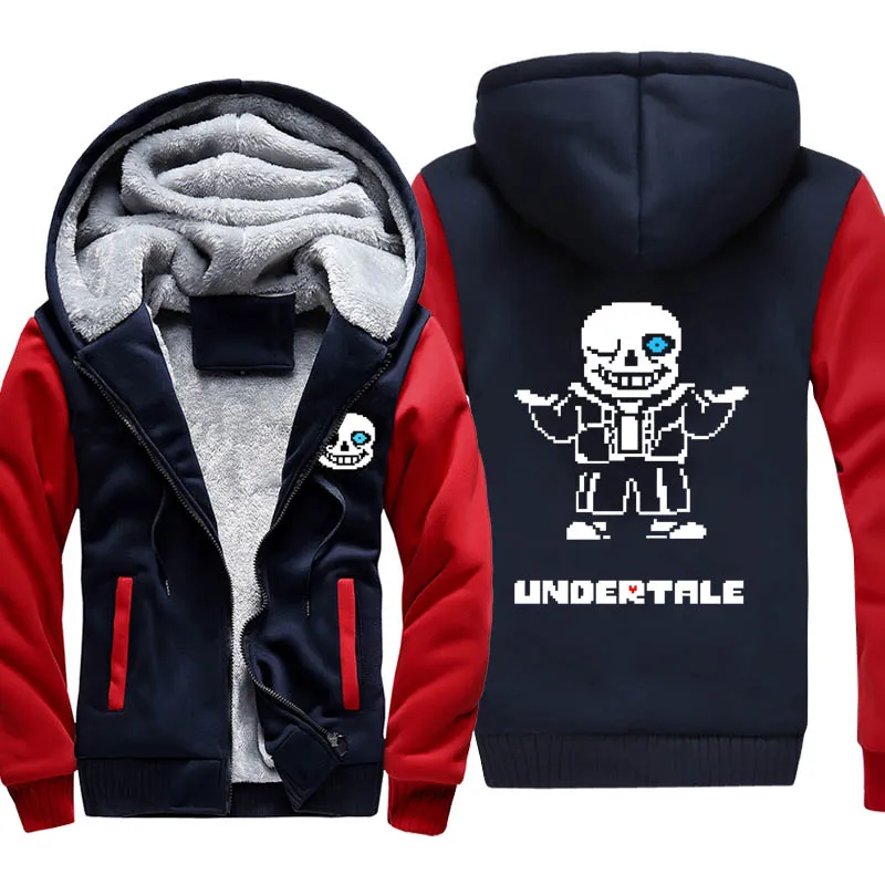 undertale costumes thickness hoodies adult velvet baseball sweatshirt red heart men winter jacket with hats coat