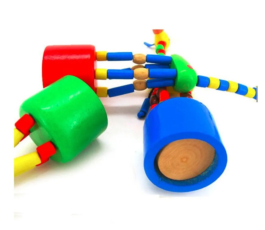 Blocchi di legno colorati Giocattolo giraffa a dondolo passeggino Bambino Bambini Educativi Filo da ballo Giocattoli Accessori carrozzina bambini