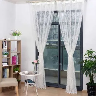 Rideaux en tulle brodés de luxe pour fenêtre blanche, voile transparent, traitement de fenêtre de salon, porte transparente, panneau de rideaux européens