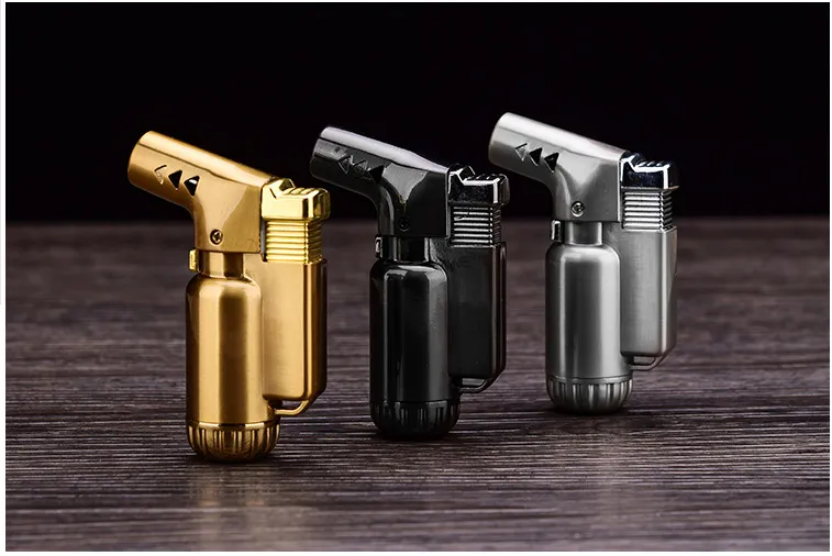 metal Butane gas Lighter Windproof flame torch dab metal Refillable cigarette cigar Lighter Micro Culinary Torch DHL FREE