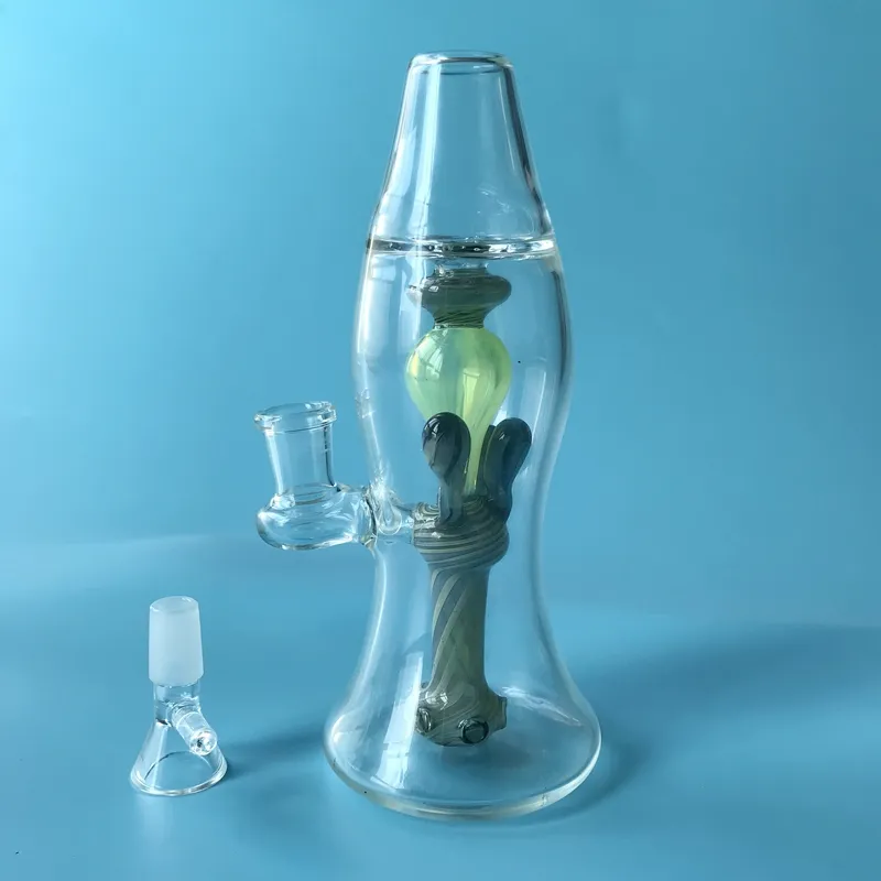 Lava Lamp Glass Bottle Bongs Small Water Pipe Colored Glass Water Bong 14.5mm Female Joint Oil Dab Rig With Glass Bowl