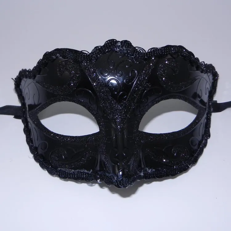 Maschere per feste Donne Ragazze Sexy Bordo in pizzo nero Mascherata veneziana Maschera di Halloween Maschere mascherate con maschera glitterata Maschera per feste da ballo