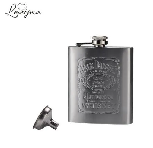 LMETJMA 7oz flacon de hanche avec entonnoir Portable en acier inoxydable flacon de hanche ensemble Flagon flacons vin bière whisky bouteille alcool KC0922-1