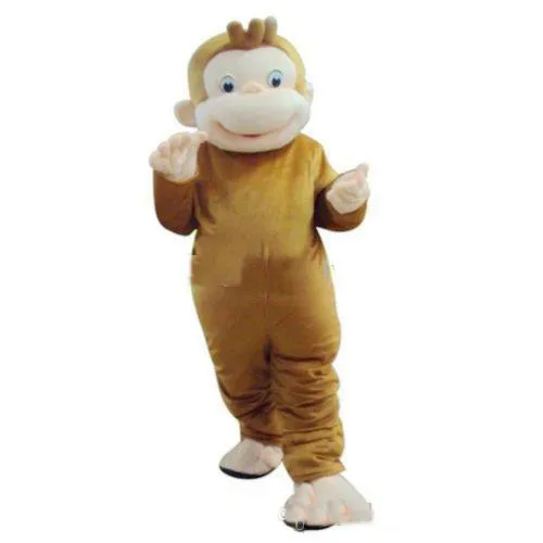 2018 Vendita calda Curioso George Monkey Costume mascotte Fancy Birthday  Party Dress Costume di carnevale di Halloween