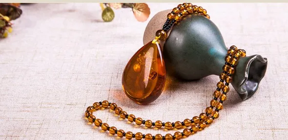 Cire d'abeille ambre brésilien, colliers pour hommes et femmes, pendentif artisanal