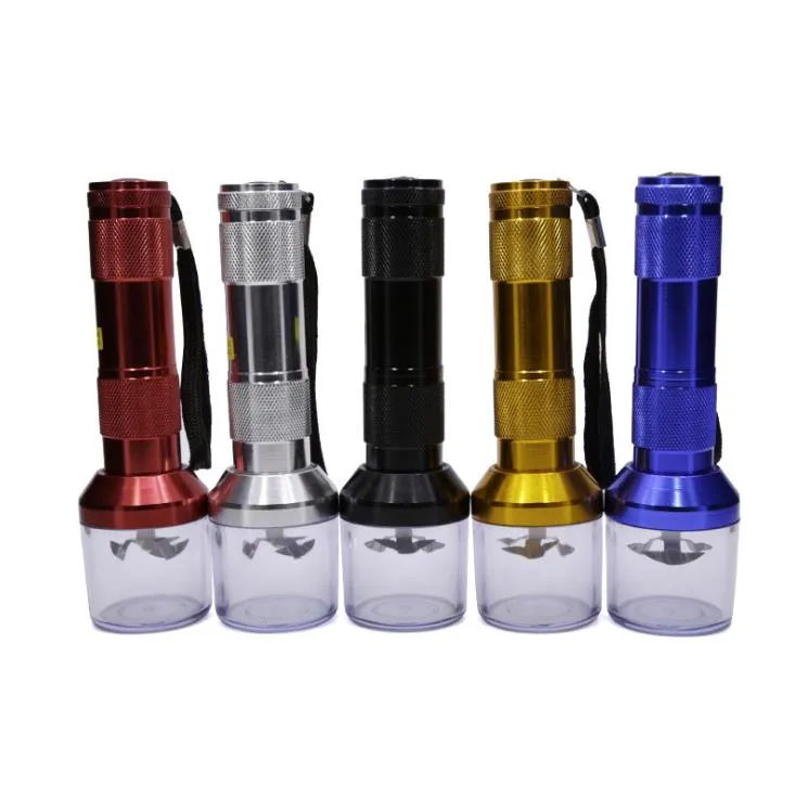 Flashlight style smoke grinder, aluminum alloy electric grinder, cigarette maker.