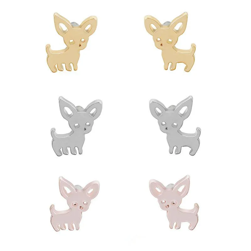 New Dog Animal Stud Earrings Cute Pet Dog Studs For Women Gift Fashion Jewelry Free shipping