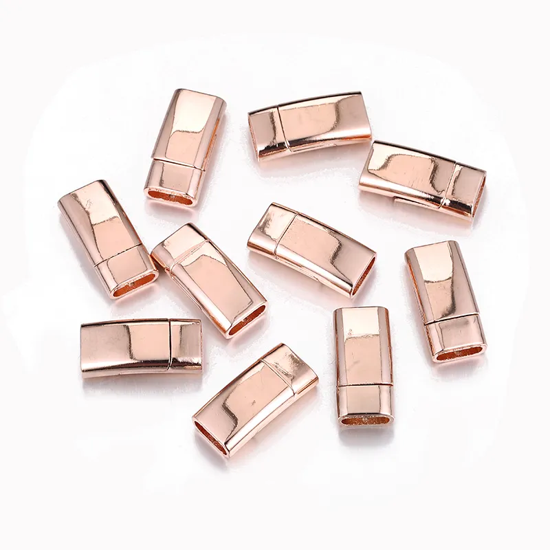 50PCS 25x11.5mm Partihandel Koppar Alloy Rosegold Svart Silver Färg Magnetiska Clasp Square Smycken Anslutningar för Smycken DIY Fynd