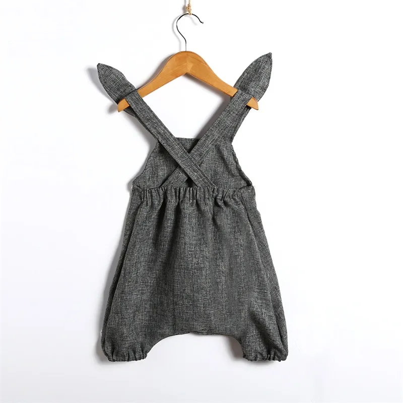 Toddler Girl Bunny Romper - Easter Outfit With Adjustable Straps, Cotton Blend Jumpsuit