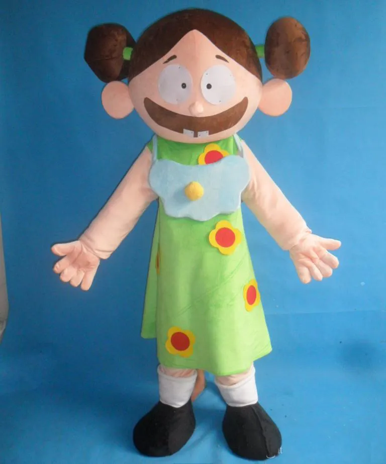 2018 Discount factory sale real photos of arabic cartoon character Big mouth girl mascot costume for adult to wear