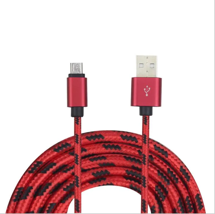 Micro USB Gevlochten Nylon Kabels 1M 2M 3M 0,25 M Type C-kabelgegevens Snel oplaadkabel voor Samsung S8 Plus Sony Smart Phone