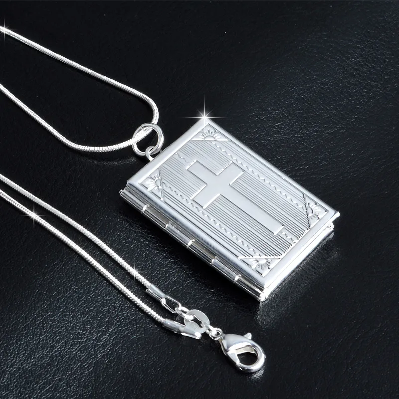 Серебряные ювелирные изделия кулон тонкой Моды крест box кулон 925 ювелирные изделия посеребренные ожерелье подвески мода подарок ожерелье высокое качество
