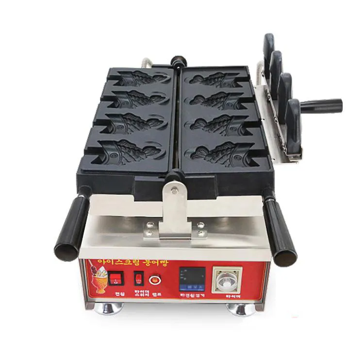 Przetwarzanie żywności Lody Otwarte Usta Ryba Wafel Electric Taiyaki Machine