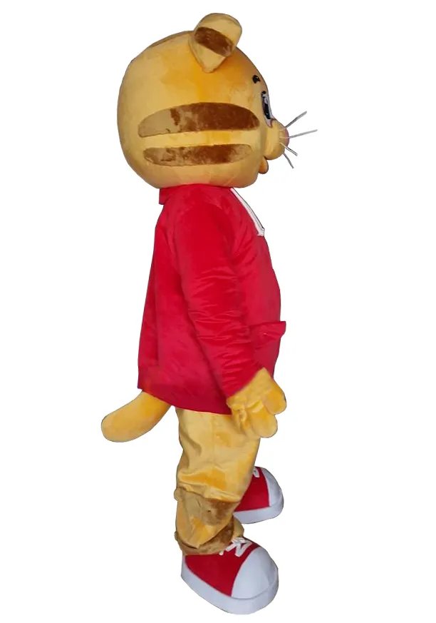 Traje de mascote inteiro daniel tiger para adulto animal vermelho grande festa de carnaval de halloween 293j