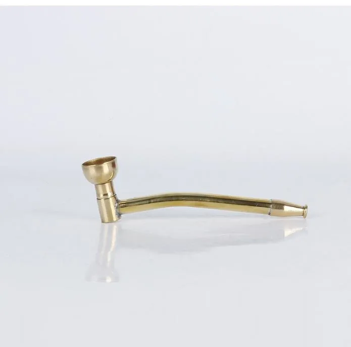 Bending Type Mini Hanyan Rod Old Handmade Vintage Brass Pipe Holder