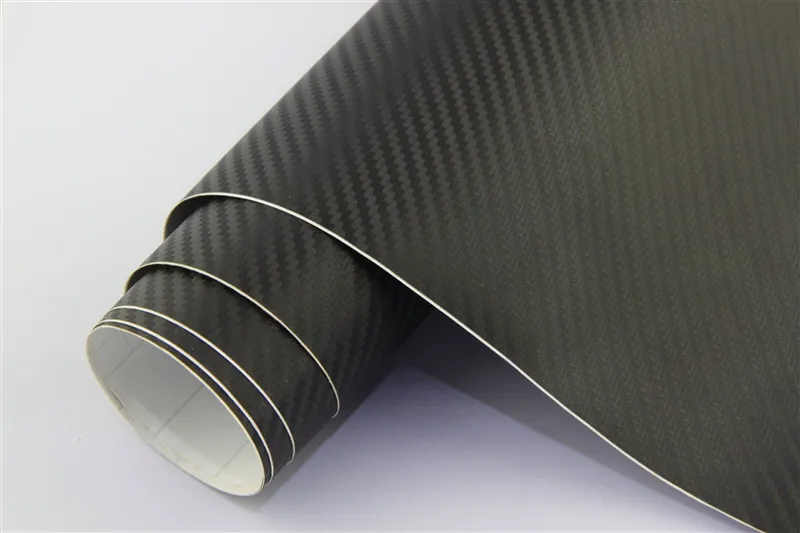 1 52 28m Car body side sticker design Air Bubble material Black 3d Carbon fiber vinyl2721