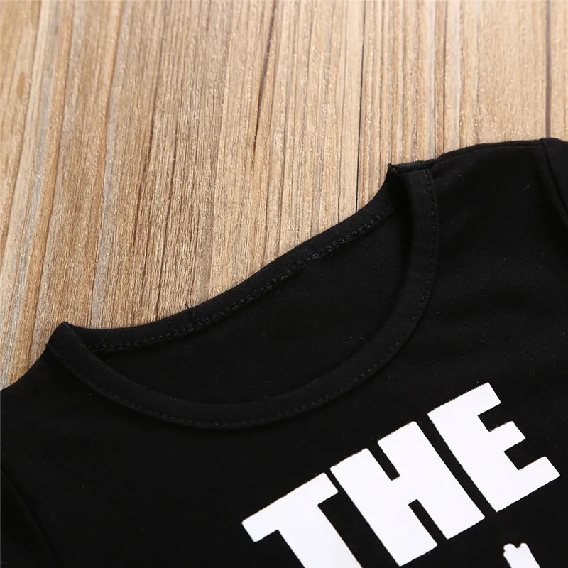 2018 Verão Bebé Roupas Carta Preta T-shirt Tops + Calças de Camuflagem Algodão Crianças Meninos Outfits Set Moda Criança Menino roupas 1-5Y