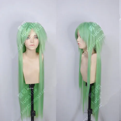 Parrucca cosplay verde soffice e lunga da 39 pollici dei Beatles Bucaneve, resistente al calore