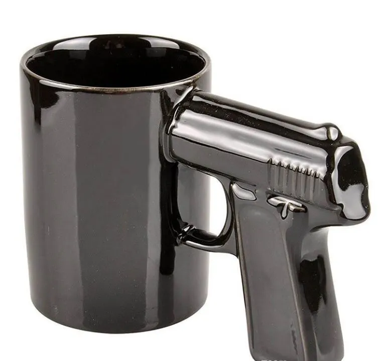 Pistol Grip Coffee Cups Mug Funny Gun Mugs Milk Tea Cup Creative Office Ceramic Mug Drinkware