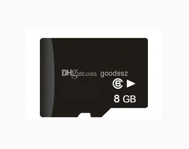 100% Real 8GB Memory Trans Flash TF-kort Äkta kapacitet 8GB med Adapter Retail Package MOQ 