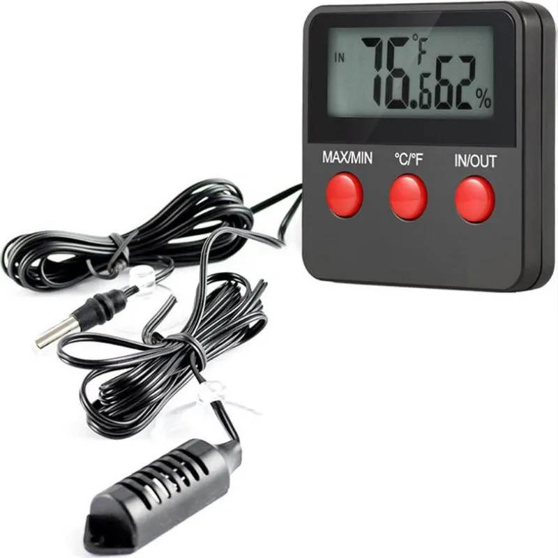 Mini Reptile Terrarium Digital Thermometer Hygrometer with Probe