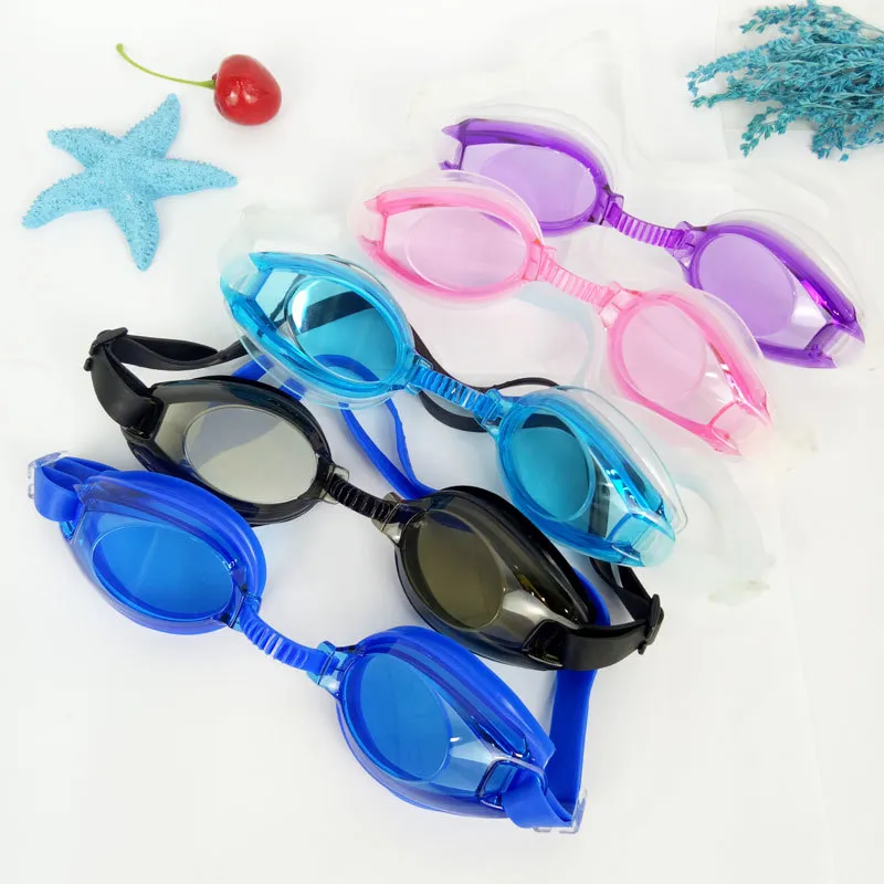 Água diversão óculos de natação crianças anti nevoeiro para meninos meninas óculos de natação crianças esportes bebê nadar óculos earplugs4967822