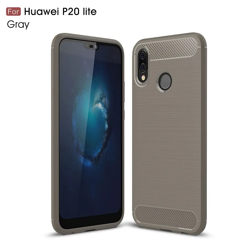 10 SZTUK 2018 Nowe Skrzynki telefoniczne dla Huawei P20 Lite Luksusowe Włókno węglowe Ciężkie Ciężkie Ciężkie dla Huawei P20 Lite Cover Darmowa Wysyłka