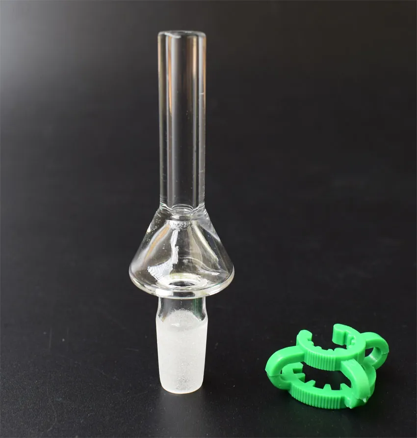 DHL Högkvalitativ 10mm 14mm 18mm Quartz Tips Nail för mini Nectar Collector Kits med plast Keck Clips Titan Nail Tips Glas Bongs