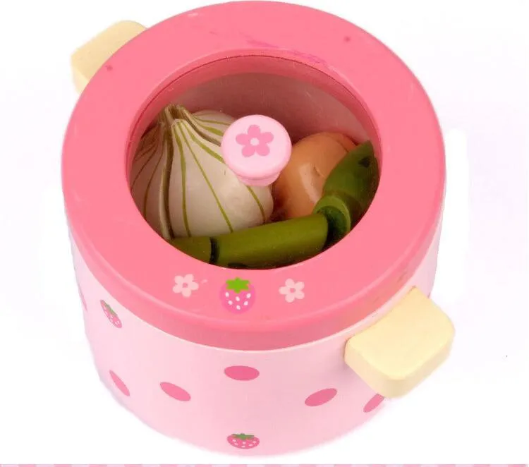 Babyspeelgoed Super Leuke Simulatie Groente Hot Pot Houten Speelgoed Spelen Voedsel Prente Spelen Voedsel Set Verjaardagscadeau