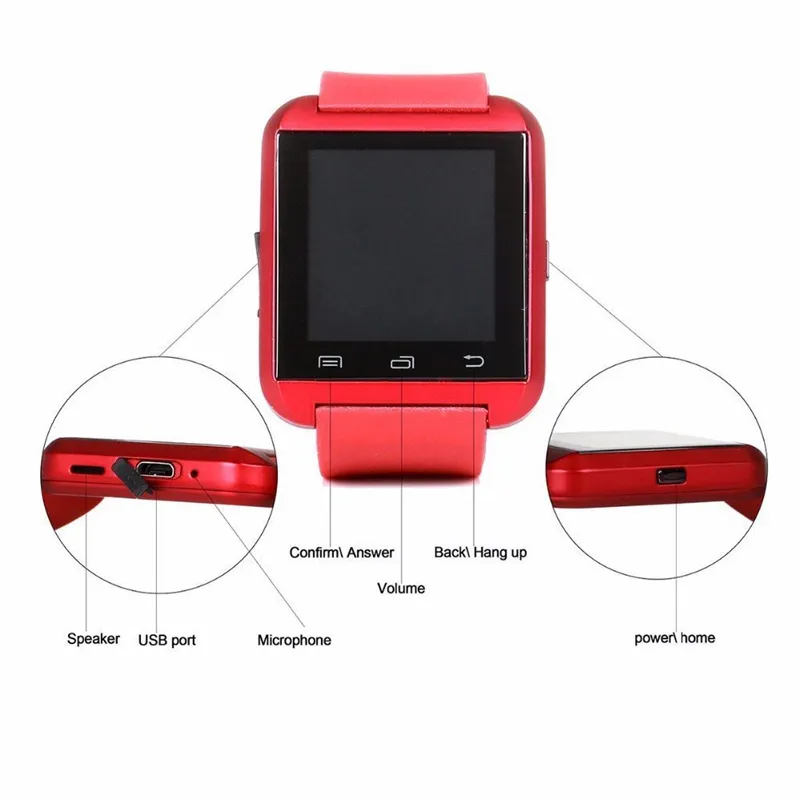 Meilleure qualité Bluetooth Smartwatch U8 U montre montre intelligente montres-bracelets pour Samsung HTC téléphone Android Smartphone dans une boîte-cadeau