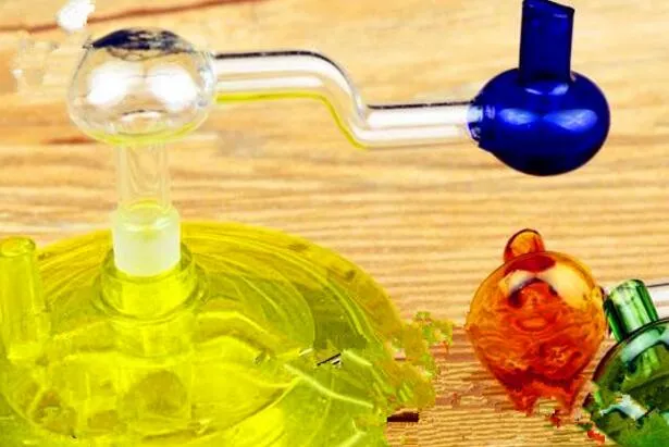 Hokah -tillbehör liten svamp potten grossistglas bongs olje brännare glas vatten rör olje riggar rökning, olja.